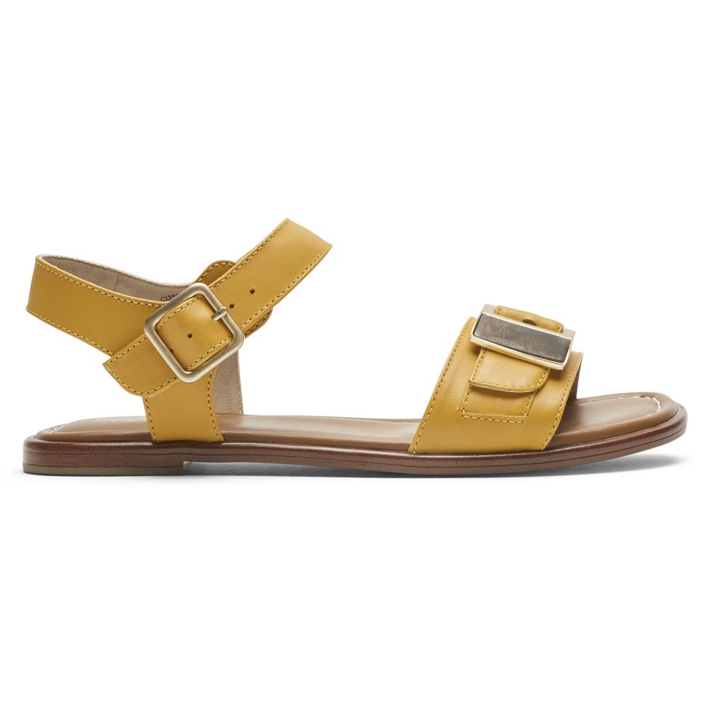 Rockport Canada Total Motion Zadie Buckle - Womens Sandals Yellow (TNF285091)